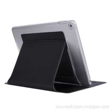 Newest Hot Selling Clear PC Back and PU Leather Flip Case for iPad Air 2 Leather Cover